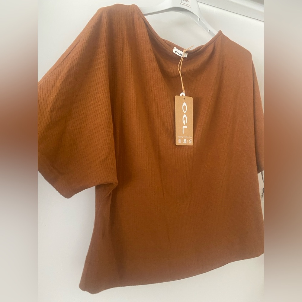 OGL Soft Ribbed Boatneck Relaxed Top LARGE